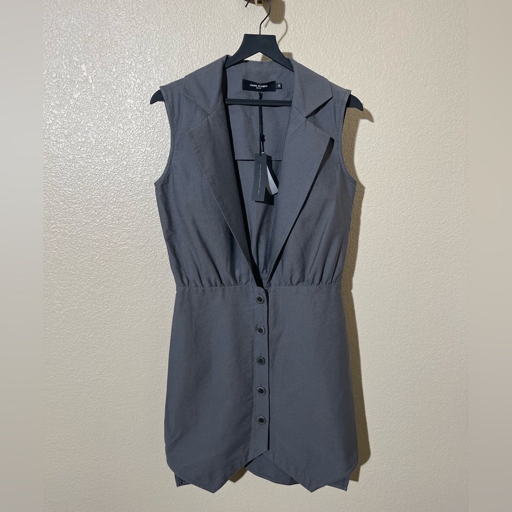 Ioanna Koubbela Gray Sleeveless Button-Down Dress